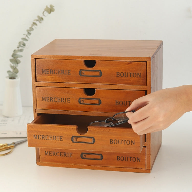 Tủ lưu trữ ngăn kéo gỗ phong cách cổ điển, một bơm, bốn bơm