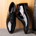 Giày Da Nam Mũi Nhọn Họa Tiết Da Cá Sấu Bóng, Size 38, 39, 40, 41, 42, 43, 44, 45