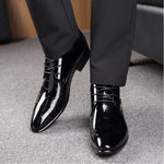 Giày Da Nam Mũi Nhọn Họa Tiết Da Cá Sấu Bóng, Size 38, 39, 40, 41, 42, 43, 44, 45