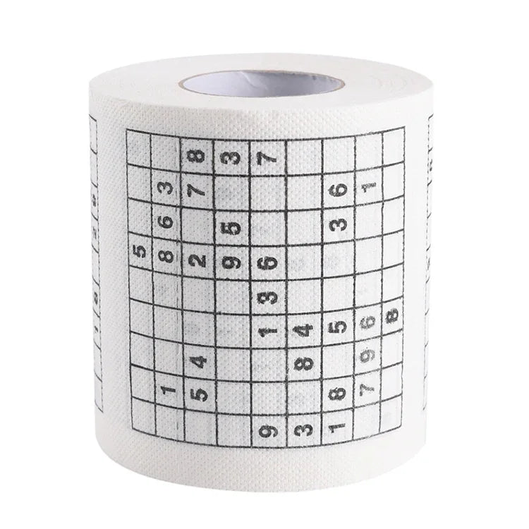 3 cuộn giấy vệ sinh sáng tạo hình Sudoku, giấy khăn mặt, 3 cuộn