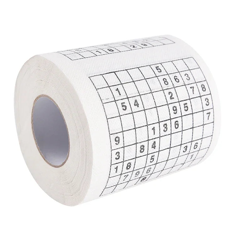 3 cuộn giấy vệ sinh sáng tạo hình Sudoku, giấy khăn mặt, 3 cuộn
