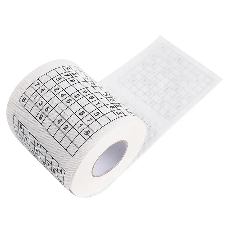 3 cuộn giấy vệ sinh sáng tạo hình Sudoku, giấy khăn mặt, 3 cuộn