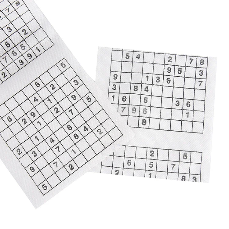 3 cuộn giấy vệ sinh sáng tạo hình Sudoku, giấy khăn mặt, 3 cuộn