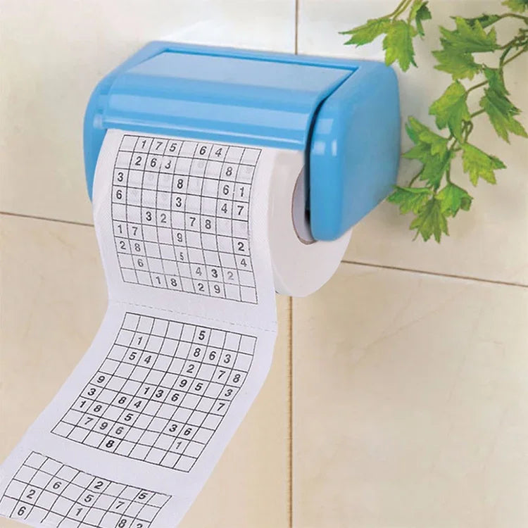 3 cuộn giấy vệ sinh sáng tạo hình Sudoku, giấy khăn mặt, 3 cuộn