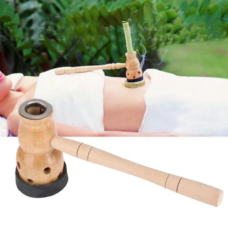 Hộp giác hơi moxibustion bằng gỗ hình quả bầu để giữ ẩm