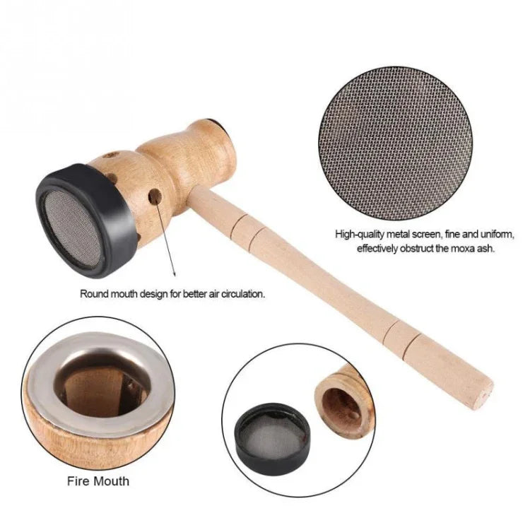 Hộp giác hơi moxibustion bằng gỗ hình quả bầu để giữ ẩm
