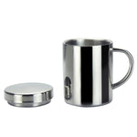 Cốc uống nước cà phê, sữa, nước bằng thép không gỉ 304, cách nhiệt đôi, bền, có nắp, dung tích 200ml, 300ml, 400ml