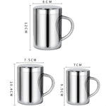 Cốc uống nước cà phê, sữa, nước bằng thép không gỉ 304, cách nhiệt đôi, bền, có nắp, dung tích 200ml, 300ml, 400ml