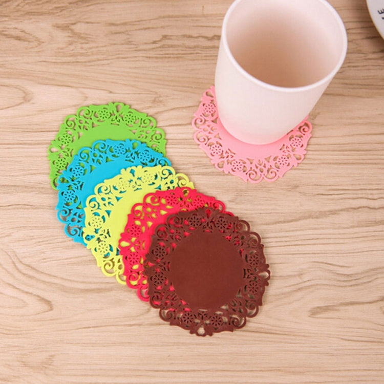 10 miếng đế lót cốc silicone hoa ren giữ nhiệt, chống trượt, đế lót cốc, giá đỡ đồ uống nóng