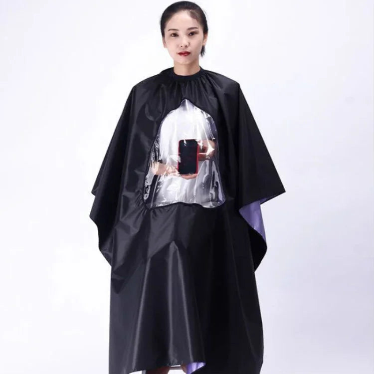 Áo choàng cắt tóc người lớn chống thấm nước trong suốt và có thể nhìn thấy, áo choàng cắt tóc chống thấm nước