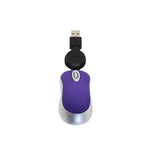 Chuột máy tính mini cáp USB rút gọn quang học công thái học 1600 DPI, chuột nhỏ gọn cho laptop