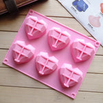 Khuôn silicone hình trái tim 6 trong 1 để làm bánh mousse tự làm, khuôn silicone hình trái tim 6 trong 1
