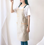 Tạp dề vải canvas đã giặt cho đầu bếp, quán cà phê, BBQ, thợ làm tóc