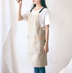 Tạp dề vải canvas đã giặt cho đầu bếp, quán cà phê, BBQ, thợ làm tóc