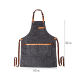 Tạp dề vải canvas đã giặt cho đầu bếp, quán cà phê, BBQ, thợ làm tóc