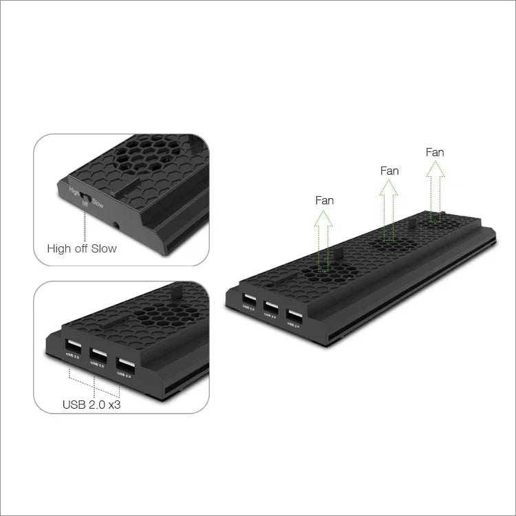Đế Đứng Tản Nhiệt Dọc DOBE TYX-1768 Giá Đỡ Quạt Làm Mát cho Máy Chơi Game Xbox One X, TYX-1768