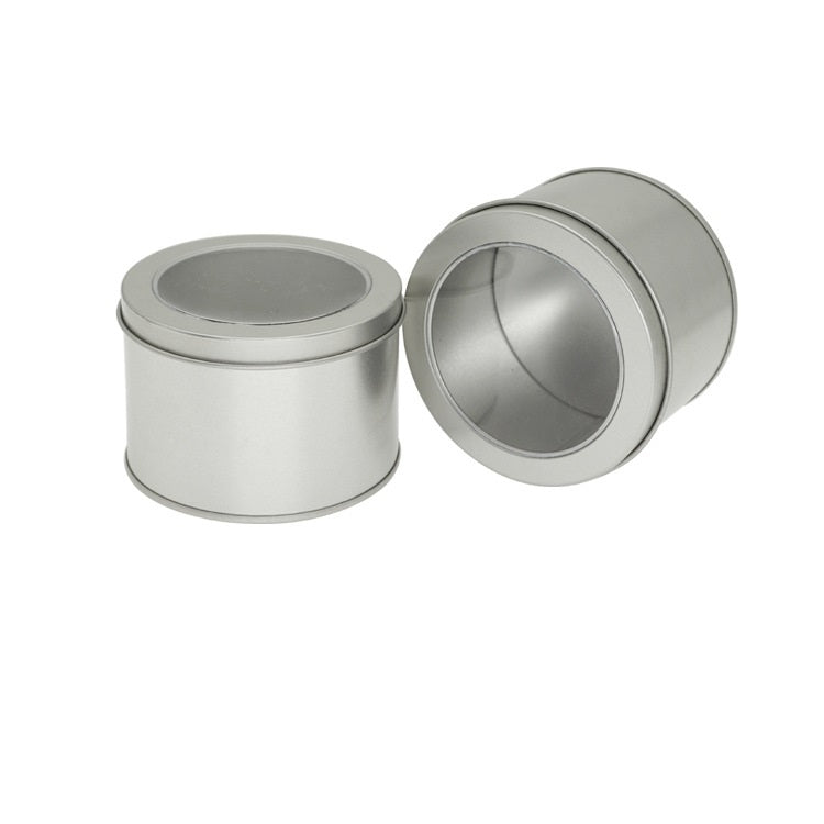 Nắp Trên Cửa Sổ Trời Tròn Sâu Trong Suốt, Hộp Thiếc Đựng Thức Ăn, Hộp Trà, Hộp Nướng Bánh, 9cm x 9cm x 6cm