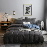 Bộ ga giường chần bông kẻ caro trơn, bộ ga trải giường chăn ga gối, 168*229cm (1 vỏ gối, 1 chăn), 200*230cm (2 vỏ gối, 1 chăn), 228*228cm (2 vỏ gối, 1 chăn), 260*230cm (2 vỏ gối, 1 chăn), 135*200cm (1 vỏ gối, 1 chăn)