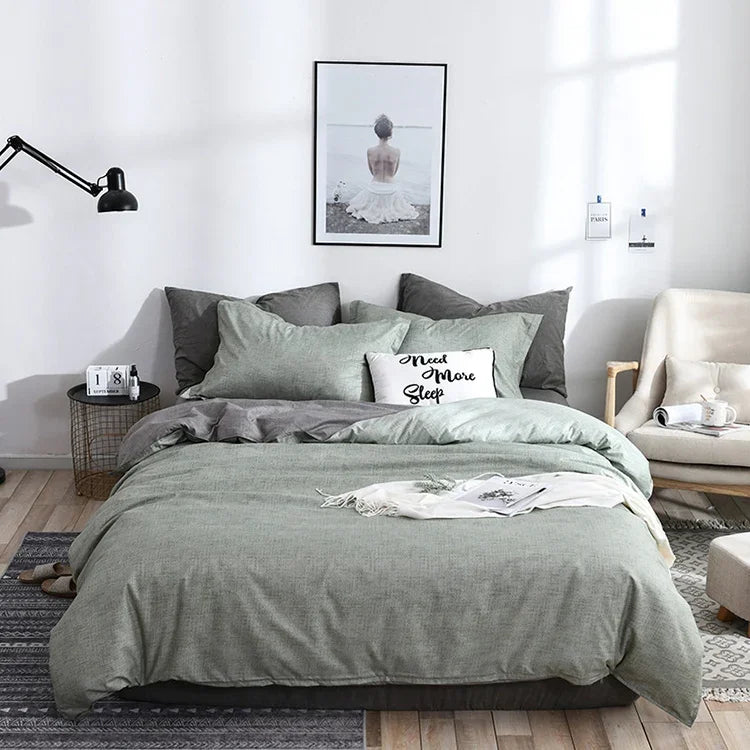 Bộ ga giường chần bông kẻ caro trơn, bộ ga trải giường chăn ga gối, 168*229cm (1 vỏ gối, 1 chăn), 200*230cm (2 vỏ gối, 1 chăn), 228*228cm (2 vỏ gối, 1 chăn), 260*230cm (2 vỏ gối, 1 chăn), 135*200cm (1 vỏ gối, 1 chăn)