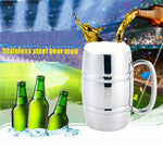 Cốc bia bằng thép không gỉ cho cắm trại ngoài trời, cốc trà cà phê kiểu phương Tây cách nhiệt, cốc nước di động có tay cầm, cốc bia ngoài trời