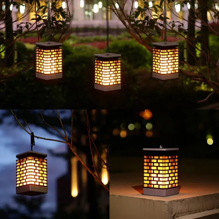 Đèn cảnh quan cảm ứng năng lượng mặt trời LED, đèn ngọn lửa ngoài trời chống nước, đèn lồng sân vườn