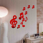 Decal dán tường gương acrylic nốt nhạc 3D trang trí nhà phòng khách nghệ thuật tự làm