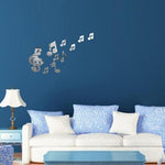 Decal dán tường gương acrylic nốt nhạc 3D trang trí nhà phòng khách nghệ thuật tự làm