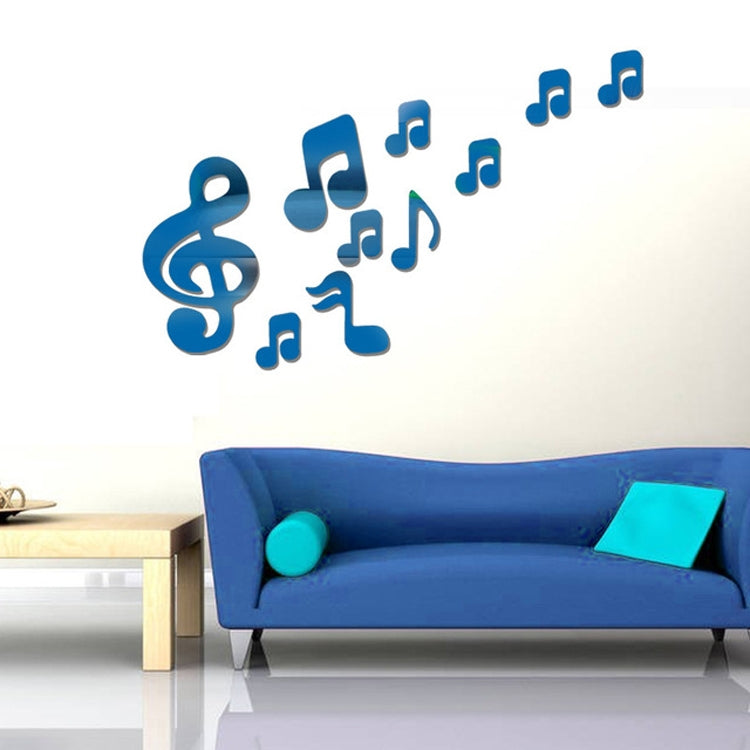 Decal dán tường gương acrylic nốt nhạc 3D trang trí nhà phòng khách nghệ thuật tự làm
