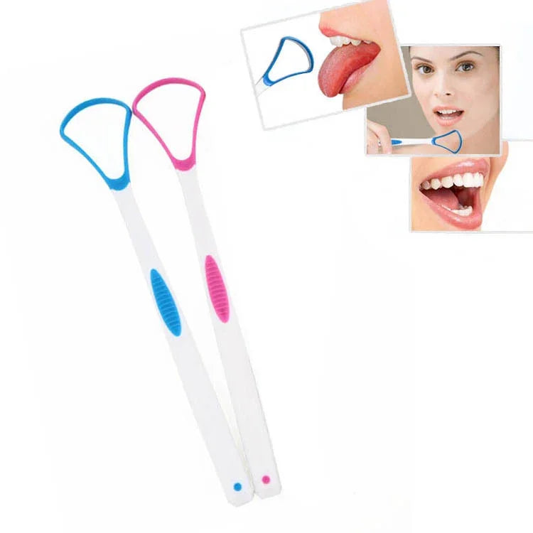 2 chiếc dụng cụ cạo lớp phủ lưỡi làm sạch loại bỏ hơi thở hôi, bàn chải lưỡi giao màu ngẫu nhiên
