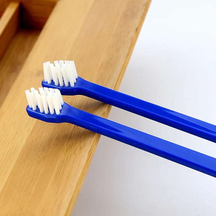 10 Cái Bàn Chải Đánh Răng Chăm Sóc Răng Miệng Hiệu Quả Cho Chó Mèo, Tay Cầm Màu Xanh + Lông Trung Bình