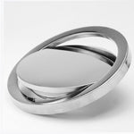 Nắp thùng rác bếp lật bằng thép không gỉ âm bàn, nắp tròn đường kính 20cm, gương tròn đường kính 24,5cm, hình vuông 16,2x22,7cm