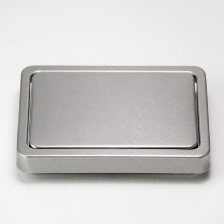 Nắp thùng rác bếp lật bằng thép không gỉ âm bàn, nắp tròn đường kính 20cm, gương tròn đường kính 24,5cm, hình vuông 16,2x22,7cm