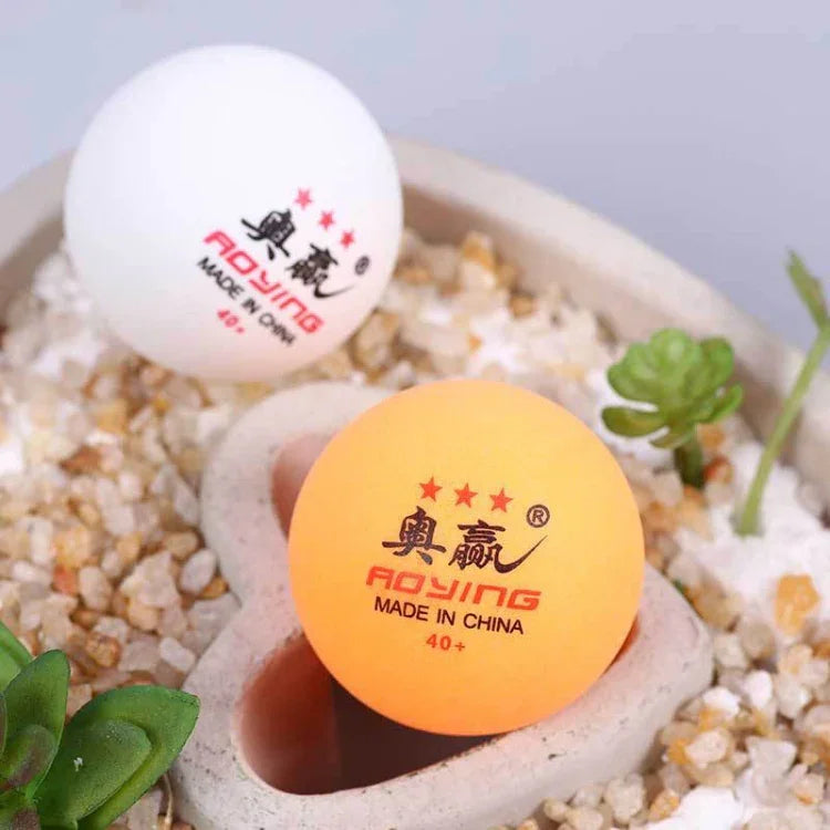 ROYING 10 cái bóng bàn tập luyện chuyên nghiệp ABS, đường kính: 40mm, màu trắng 3 sao, màu cam 3 sao