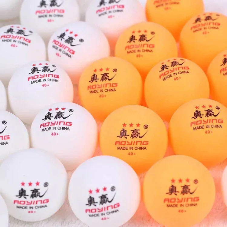 ROYING 10 cái bóng bàn tập luyện chuyên nghiệp ABS, đường kính: 40mm, màu trắng 3 sao, màu cam 3 sao