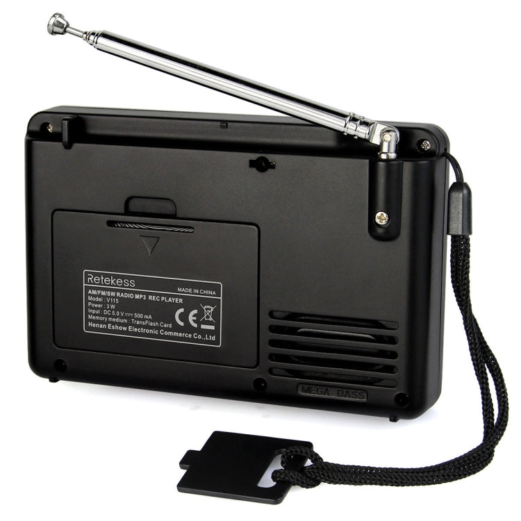 Máy nghe radio đa băng tần Retekess V-115 FM AM MP3 di động, V-115