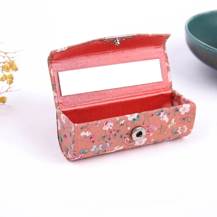 Hộp trang điểm mini có gương di động, hộp đựng son môi