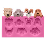 Khuôn trang trí bánh fondant silicone hình chó hoạt hình, hình chó