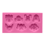 Khuôn trang trí bánh fondant silicone hình chó hoạt hình, hình chó