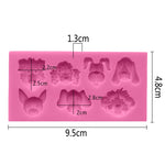 Khuôn trang trí bánh fondant silicone hình chó hoạt hình, hình chó