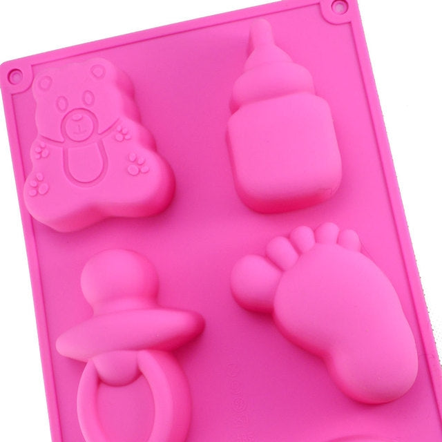 Khuôn làm bánh silicone hình đồ chơi trẻ em, làm thạch, pudding, socola, trang trí bánh, giao màu ngẫu nhiên, hình đồ chơi trẻ em