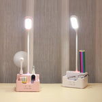 Đèn bàn LED cảm ứng bảo vệ mắt đa chức năng cho phòng ngủ học sinh sạc USB, có quạt, không quạt