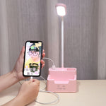 Đèn bàn LED cảm ứng bảo vệ mắt đa chức năng cho phòng ngủ học sinh sạc USB, có quạt, không quạt