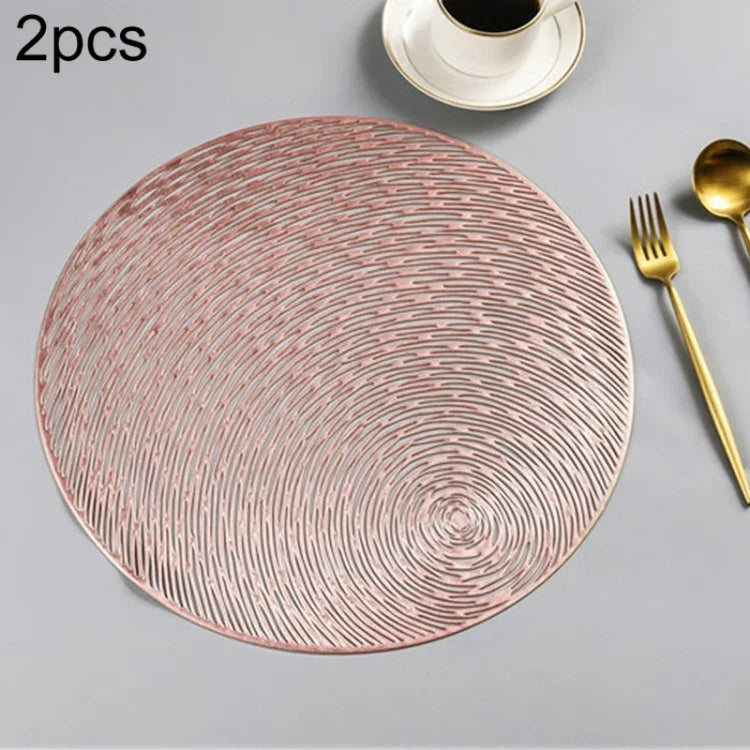 2 chiếc miếng lót bàn tròn thời trang rỗng PVC, miếng lót cốc cà phê