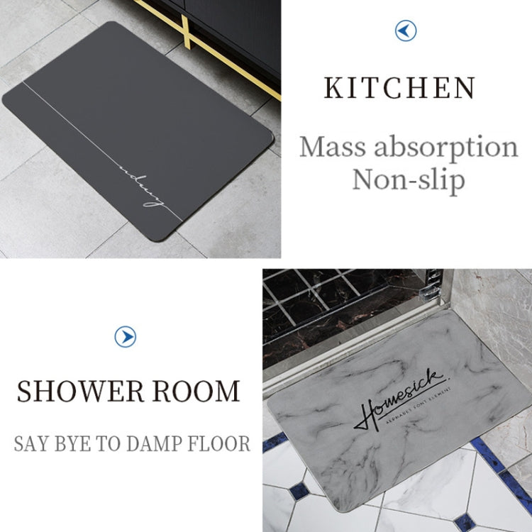 Thảm phòng tắm thấm hút nhanh khô chống trượt đất sét, 60 x 40 cm