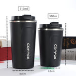 Phiên Bản Thông Minh Cốc Cà Phê Du Lịch Giữ Nhiệt Inox 304 Đôi, 380ml Trắng, 380ml Đen, 380ml Xanh Lá, 380ml Xanh Dương, 380ml Hồng, 510ml Trắng, 510ml Đen, 510ml Xanh Lá, 510ml Xanh Dương, 510ml Hồng