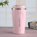 Smart Version Double Stainless steel 304 Coffee Mug Car Thermos Mug Travel Thermo Cup, 380ml Green, 380ml Blue, 380ml Pink, 380ml White, 380ml Black, 510ml White, 510ml Black, 510ml Green, 510ml Blue, 510ml Pink