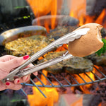 3 chiếc kẹp thực phẩm bằng thép không gỉ 9 inch, kẹp bánh mì nướng BBQ, dụng cụ làm bánh