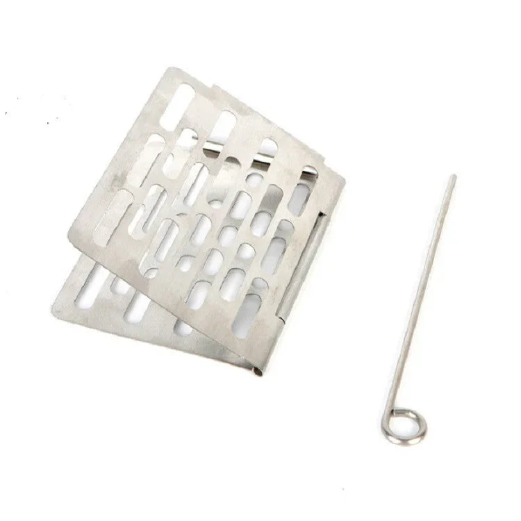 Lưới nướng BBQ gấp bằng thép không gỉ Phụ kiện dã ngoại BBQ di động, S 15x10.3CM, M 22.6x15.8CM, L 35.8x20CM