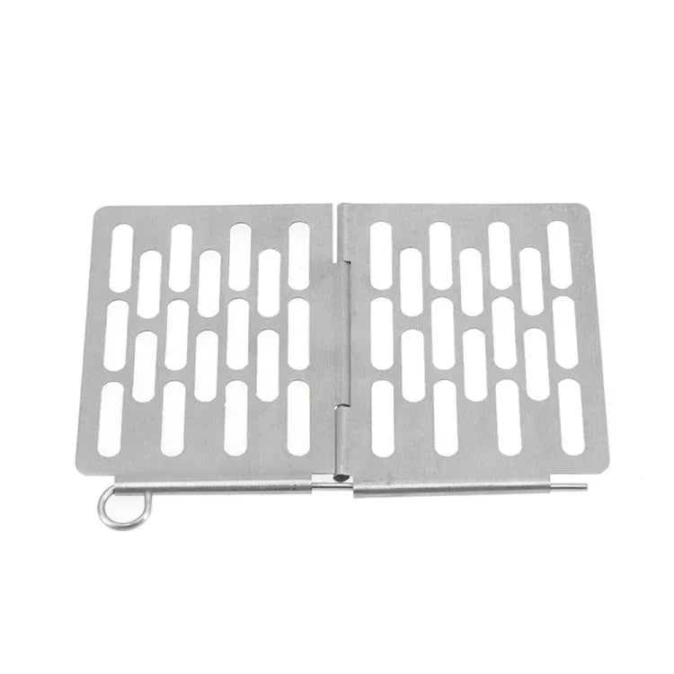 Lưới nướng BBQ gấp bằng thép không gỉ Phụ kiện dã ngoại BBQ di động, S 15x10.3CM, M 22.6x15.8CM, L 35.8x20CM