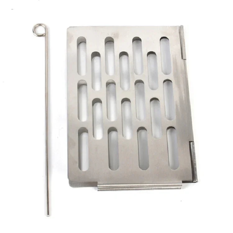 Lưới nướng BBQ gấp bằng thép không gỉ Phụ kiện dã ngoại BBQ di động, S 15x10.3CM, M 22.6x15.8CM, L 35.8x20CM